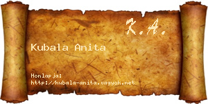 Kubala Anita névjegykártya
